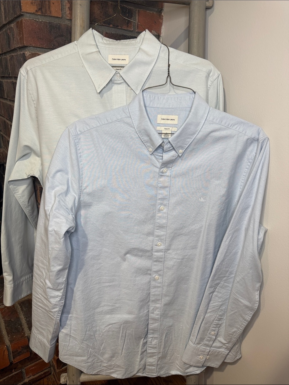 Calvin Klein Jeans Classic Fit Button-Down Oxford Shirt Men’s M Blue Bundle